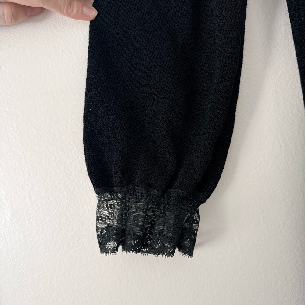 Vintage Francesca For Damon Made in Italy Black Lace Long Sleeve Dress Womens 8 - Picture 3 of 10
